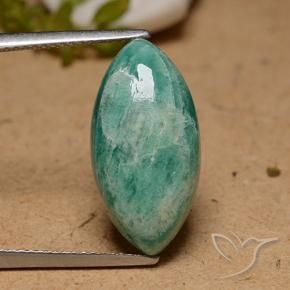 Amazonita Verde frío natural de 7.57 ct, Marquesa, Opaco