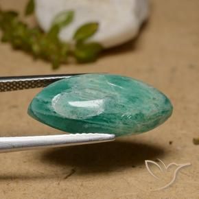 Amazonita Verde frío natural de 7.57 ct, Marquesa, Opaco