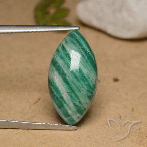 Amazonita verde pino natural de 7,96 ct, marquesa, opaco
