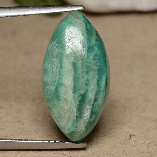 6.91ct Natural Verde frío Amazonita, Marquesa, Opaco