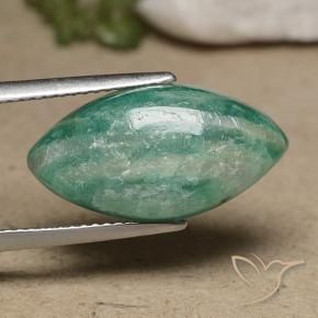 Amazonita Verde frío natural de 6.91 ct, Marquesa, Opaco