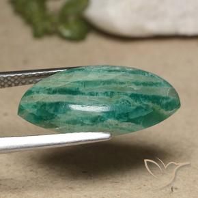 Amazonita Verde frío natural de 6.91 ct, Marquesa, Opaco