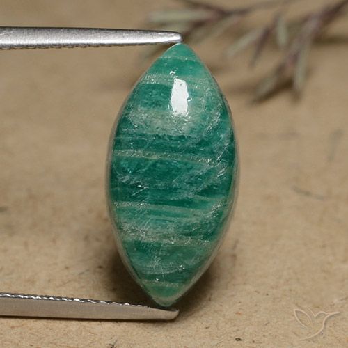 Amazonita Verde pino natural de 6.89 ct, Marquesa, Opaco