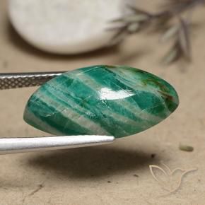 Amazonita Verde medio natural de 7.42 ct, Marquesa, Opaco