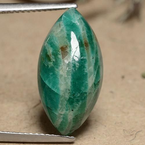 Amazonita Verde frío natural de 8.23 ct, Marquesa, Opaco