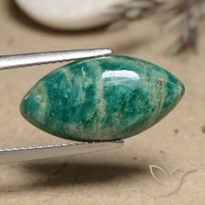 Amazonita Verde pino natural de 5.63 ct, Marquesa, Opaco