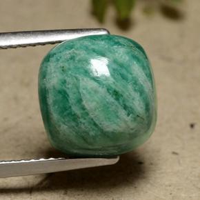 Amazonita Verde-azul natural de 6.90 ct, Corte Cojín, Opaco