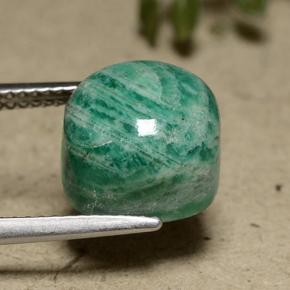 Amazonita Verde-azul natural de 6.90 ct, Corte Cojín, Opaco