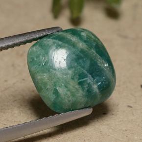 Amazonita verde oscuro natural de 3,73 ct, corte cojín, opaco