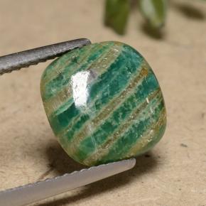 Amazonita Verde medio natural de 3.12 ct, Corte Cojín, Opaco
