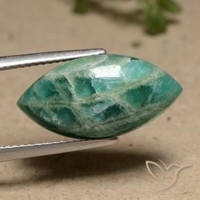Amazonita Verde medio natural de 9.01 ct, Marquesa, Opaco