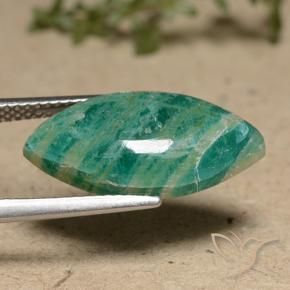 Amazonita Verde pino natural de 6.60 ct, Marquesa, Opaco