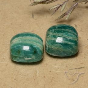 Gemas de Amazonita Verde pino natural de 11.30 ct, Forma Cojín, Opaco
