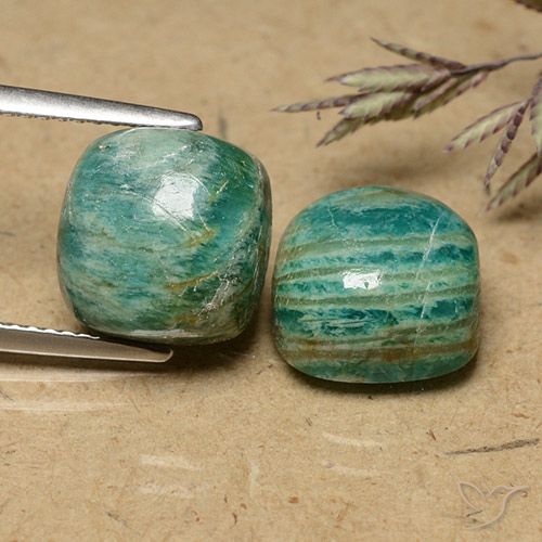 11.03ctw Natural Verde pino Amazonita, Forma Cojín, Opaco