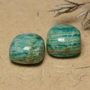 Gemas de Amazonita Verde pino natural de 11.03 ct, Forma Cojín, Opaco
