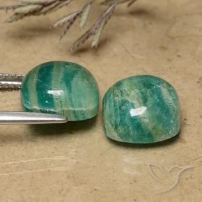 Gemas de Amazonita Verde frío natural de 9.63 ct, Forma Cojín, Opaco