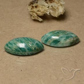 Gemas de Amazonita Verde frío natural de 17.21 ct, Marquesa, Opaco