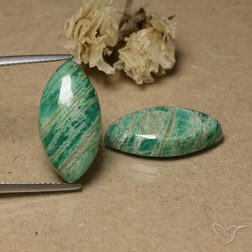 Gemas de Amazonita Verde pino natural de 13.50 ct, Marquesa, Opaco