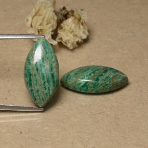 Gemas de Amazonita Verde medio natural de 13.98 ct, Marquesa, Opaco