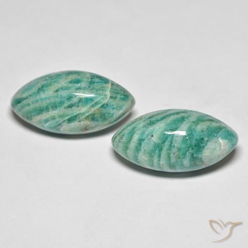 15.86ctw Natural Verde medio Amazonita, Marquesa, Opaco