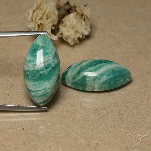 18.43ctw Natural Verde frío Amazonita, Marquesa, Opaco