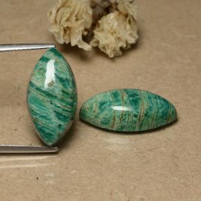 Gemas de Amazonita Verde pino frío natural de 15.67 ct, Marquesa, Opaco