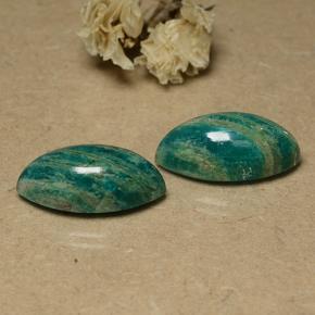 Gemas de amazonita verde natural de 19,69 ct, marquesa, opaco