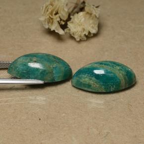 Gemas de amazonita verde natural de 19,69 ct, marquesa, opaco