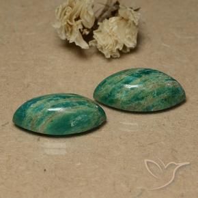 Gemas de Amazonita Verde oscuro medio natural de 17.92 ct, Marquesa, Opaco