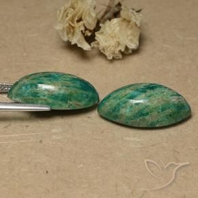Gemas de Amazonita Verde oscuro medio natural de 17.92 ct, Marquesa, Opaco
