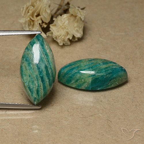 17.97ctw Natural Verde oscuro medio Amazonita, Marquesa, Opaco