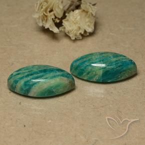 Gemas de Amazonita Verde oscuro medio natural de 17.97 ct, Marquesa, Opaco
