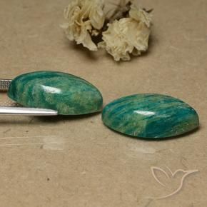 Gemas de Amazonita Verde oscuro medio natural de 17.97 ct, Marquesa, Opaco