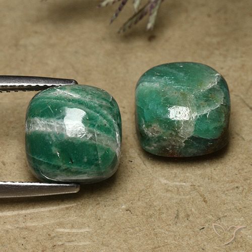 12.11ctw Natural Verde medio Amazonita, Forma Cojín, Opaco