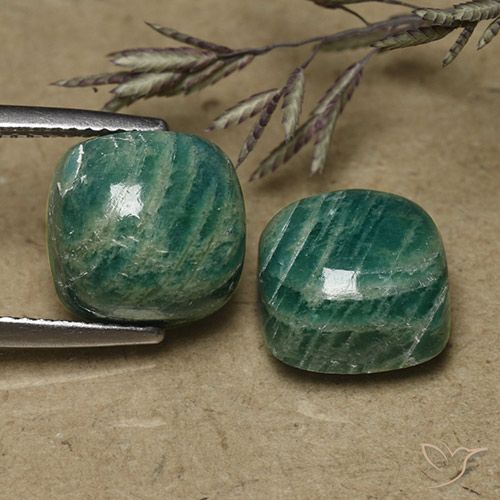 11.22ctw Natural Verde oscuro medio Amazonita, Forma Cojín, Opaco