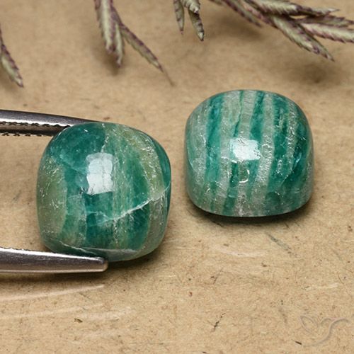 11.80ctw Natural Verde frío Amazonita, Forma Cojín, Opaco