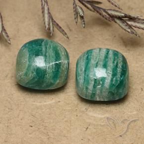 Gemas de Amazonita Verde frío natural de 11.80 ct, Forma Cojín, Opaco