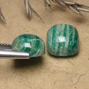 Gemas de Amazonita Verde frío natural de 11.80 ct, Forma Cojín, Opaco
