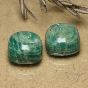 Gemas de Amazonita Verde medio natural de 11.34 ct, Forma Cojín, Opaco
