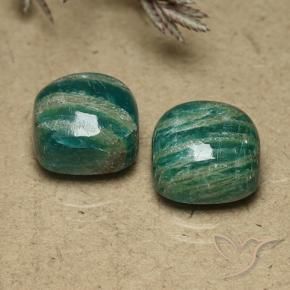 Gemas de Amazonita Verde pino natural de 11.18 ct, Forma Cojín, Opaco