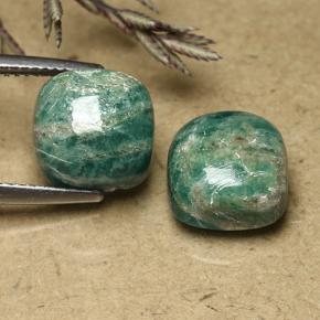 Gemas de amazonita verde natural de 11,59 ct, corte cojín, opaco