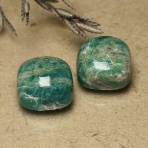 Gemas de amazonita verde natural de 11,59 ct, corte cojín, opaco