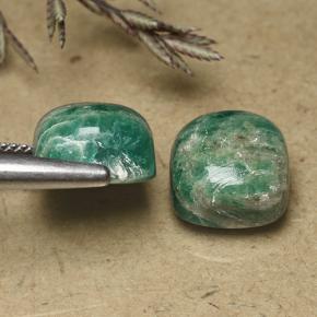 Gemas de amazonita verde natural de 11,59 ct, corte cojín, opaco