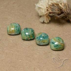 Gemas de Amazonita Verde pino frío natural de 8.36 ct, Forma Cojín, Opaco