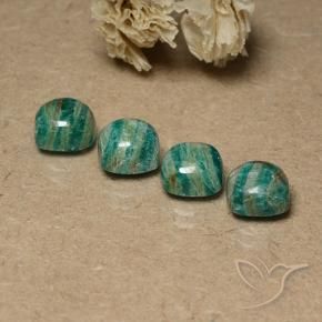 Gemas de Amazonita Verde frío natural de 7.88 ct, Forma Cojín, Opaco