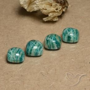 Gemas de Amazonita Verde pino natural de 7.95 ct, Forma Cojín, Opaco