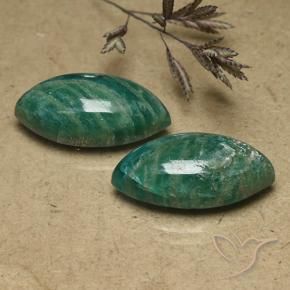 Gemas de Amazonita Verde frío natural de 17.33 ct, Marquesa, Opaco