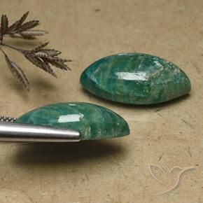 Gemas de Amazonita Verde frío natural de 17.33 ct, Marquesa, Opaco