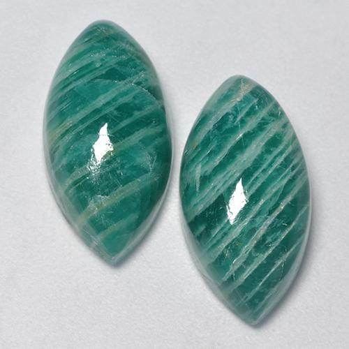 Gemas de Amazonita Verde medio natural de 15.63 ct, Marquesa, Opaco
