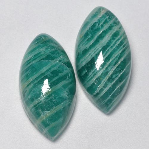Gemas de Amazonita Verde medio natural de 15.63 ct, Marquesa, Opaco